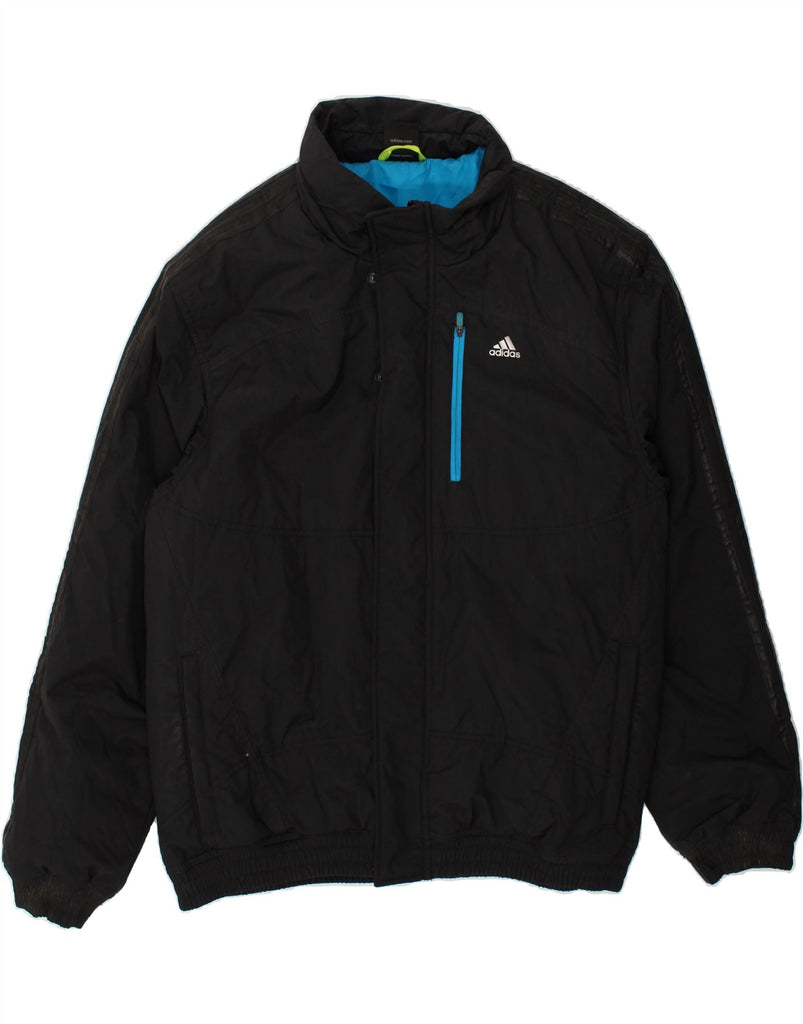 ADIDAS Mens Windbreaker Jacket UK 42 XL Black Polyester | Vintage Adidas | Thrift | Second-Hand Adidas | Used Clothing | Messina Hembry 