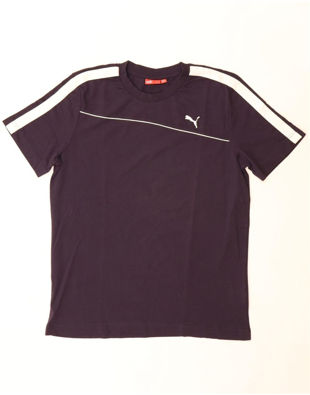 Puma Mens T-Shirt Top Large Navy Blue Colourblock Cotton