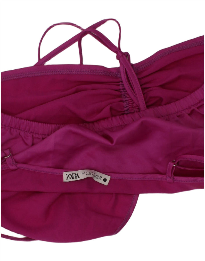 Zara Womens Crop Top Small Purple Polyester