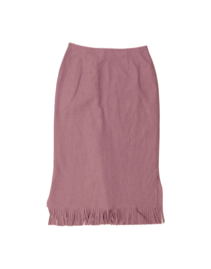 BENETTON Womens Midi Skirt IT 42 Medium W28  Purple Wool