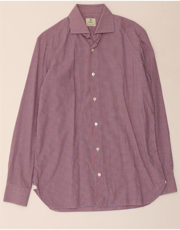 BORRELLI Mens Shirt Size 39 15 1/2 Medium Multicoloured Check Cotton