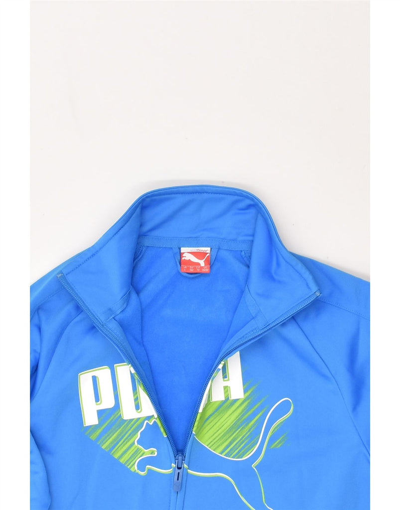 PUMA Boys Graphic Tracksuit Top Jacket 11-12 Years Blue Polyester | Vintage Puma | Thrift | Second-Hand Puma | Used Clothing | Messina Hembry 