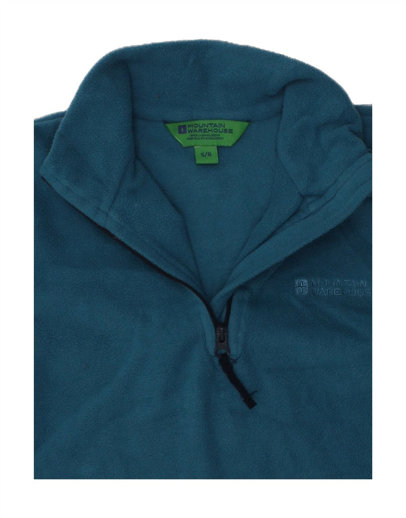 MOUNTAIN WAREHOUSE Boys Zip Neck Fleece Jumper 5-6 Years Blue Polyester | Vintage Mountain Warehouse | Thrift | Second-Hand Mountain Warehouse | Used Clothing | Messina Hembry 