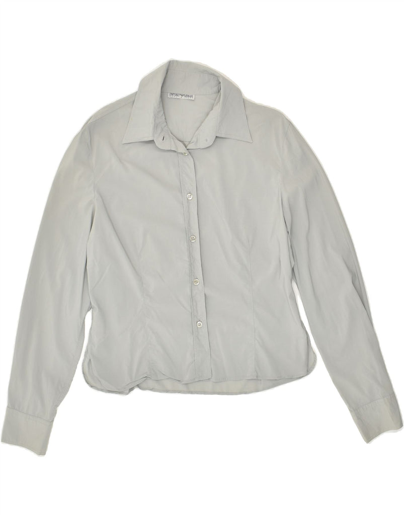 EMPORIO ARMANI Womens Shirt IT 46 Large Grey Viscose | Vintage Emporio Armani | Thrift | Second-Hand Emporio Armani | Used Clothing | Messina Hembry 
