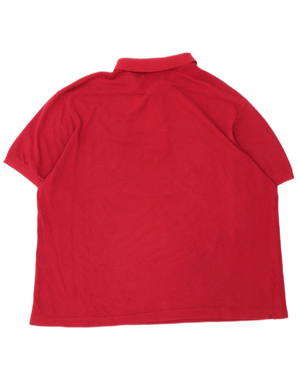 Lacoste Mens Polo Shirt Size 8 3XL Burgundy Cotton
