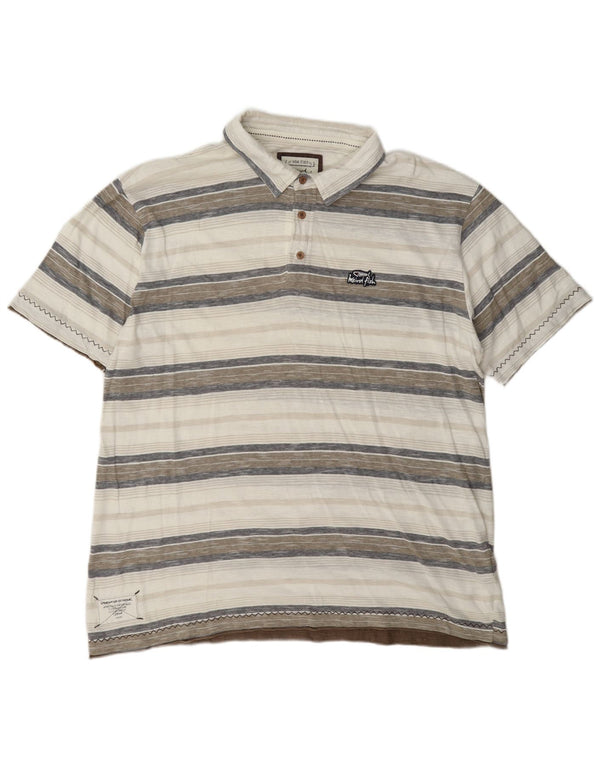 Weird Fish Mens Polo Shirt XL Multicoloured Striped Cotton