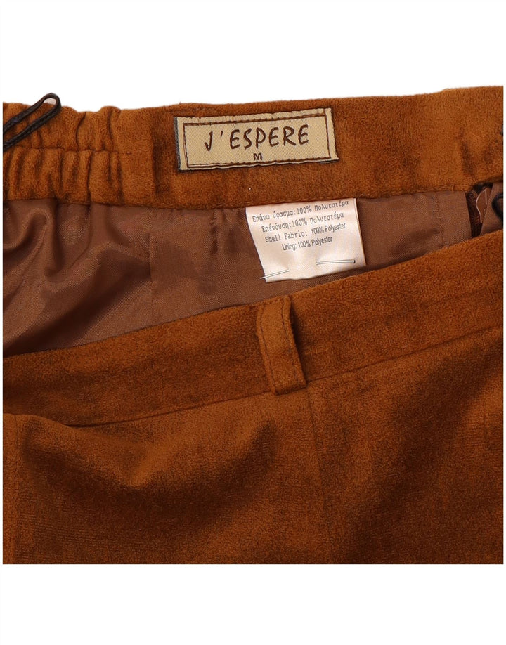 Vintage Womens Velour Straight Skirt Medium W28  Brown Polyester