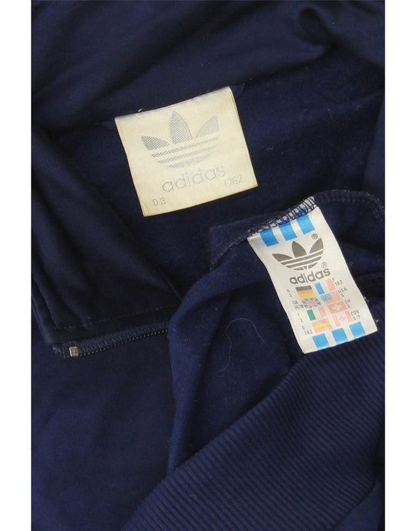 Adidas Womens Tracksuit Top Jacket UK 34/36 Small Navy Blue Polyester