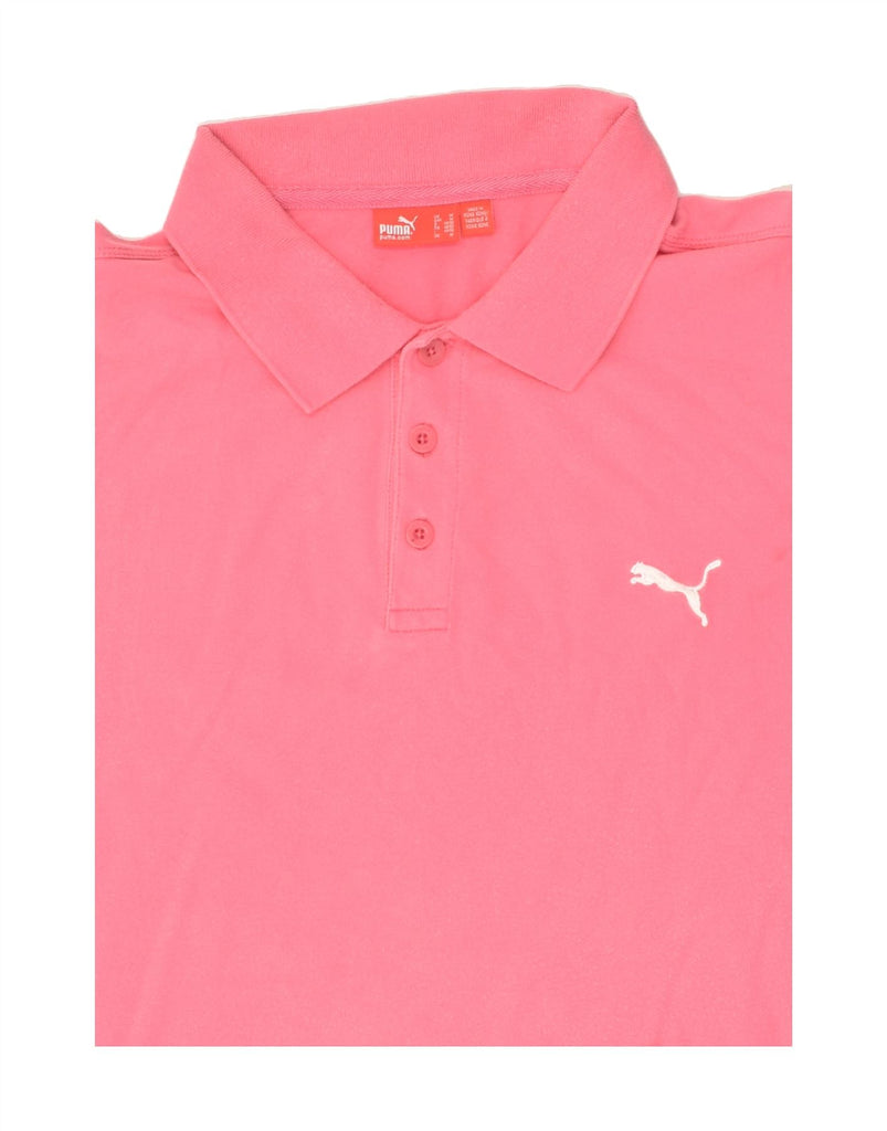 PUMA Mens Polo Shirt Medium Pink Cotton | Vintage Puma | Thrift | Second-Hand Puma | Used Clothing | Messina Hembry 