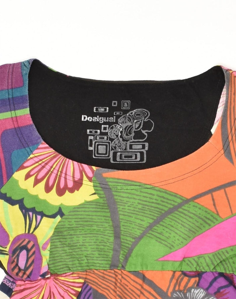 DESIGUAL Womens Graphic Bubble Dress UK 14 Large Multicoloured Patchwork | Vintage Desigual | Thrift | Second-Hand Desigual | Used Clothing | Messina Hembry 