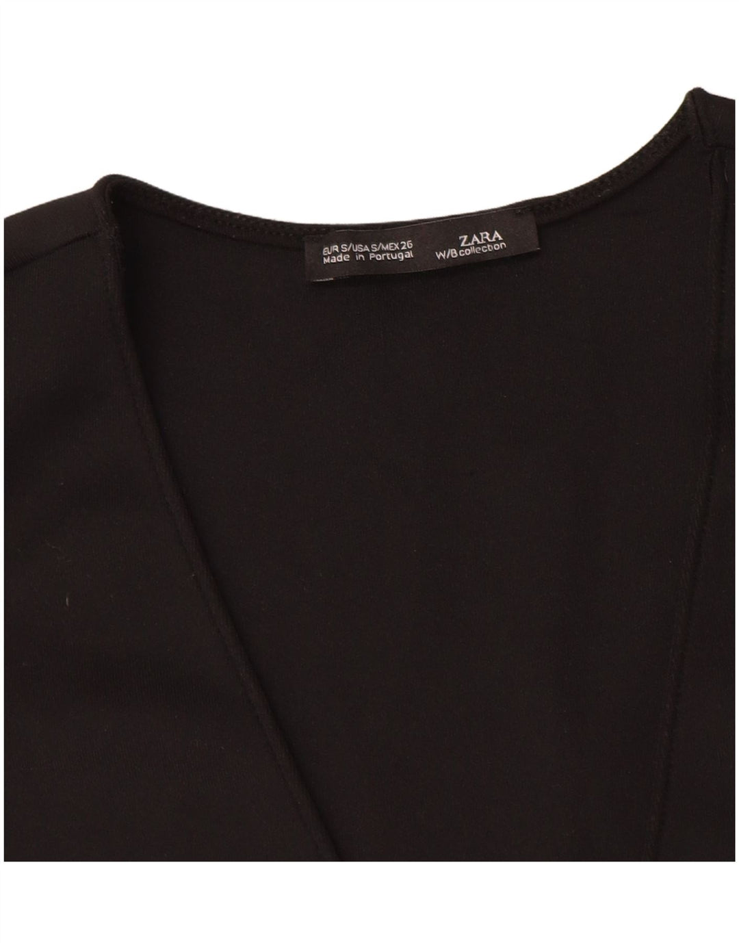 Zara Womens Crop Sleeveless Blouse Top UK 8 Small Black