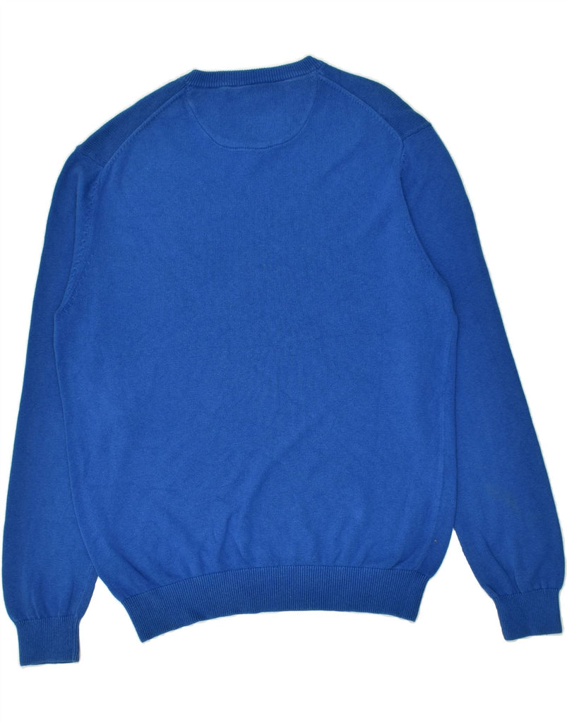 CREW CLOTHING Mens V-Neck Jumper Sweater Large Blue Cotton | Vintage Crew Clothing | Thrift | Second-Hand Crew Clothing | Used Clothing | Messina Hembry 