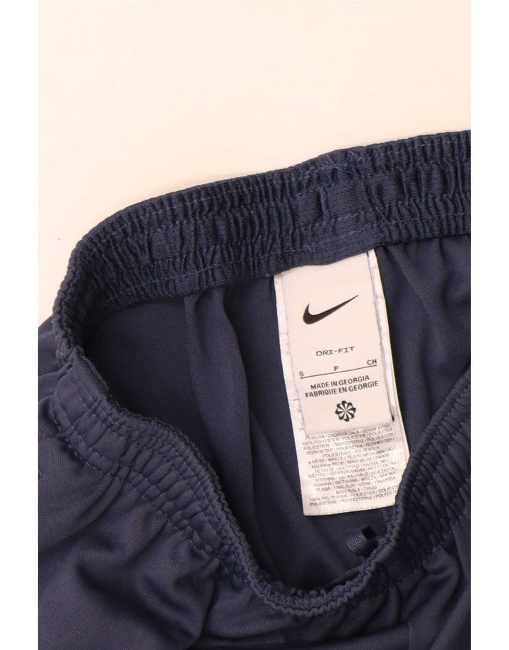 Nike Mens Dri Fit Tracksuit Trousers Small Navy Blue Colourblock Polyester