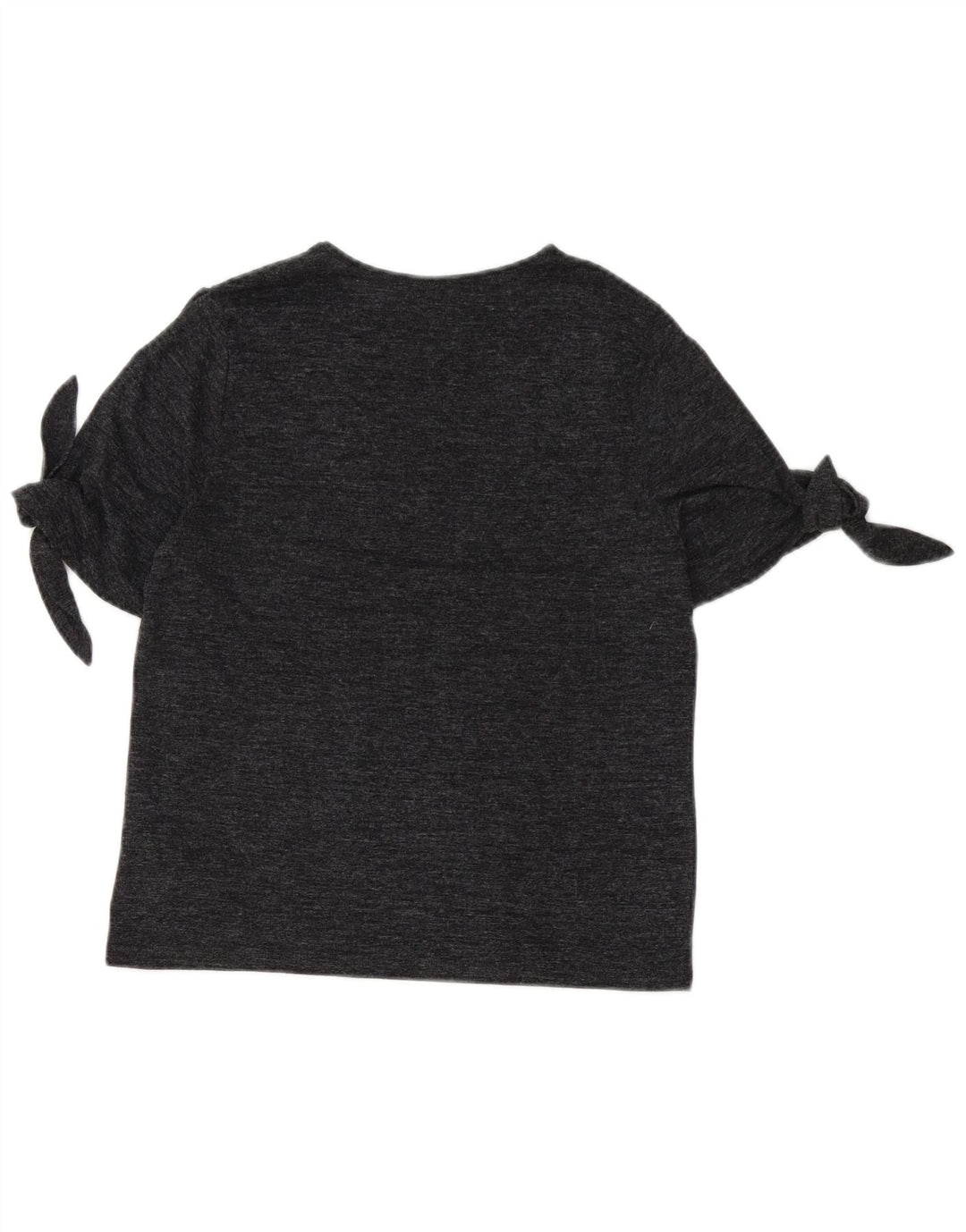 Zara Womens T-Shirt Top UK 12 Medium Grey Flecked Polyester
