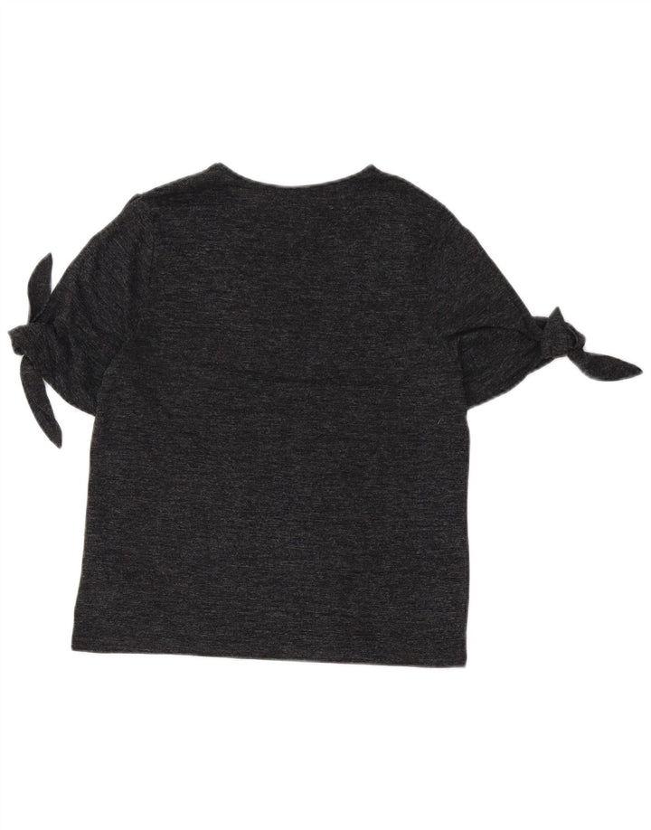 Zara Womens T-Shirt Top UK 12 Medium Grey Flecked Polyester