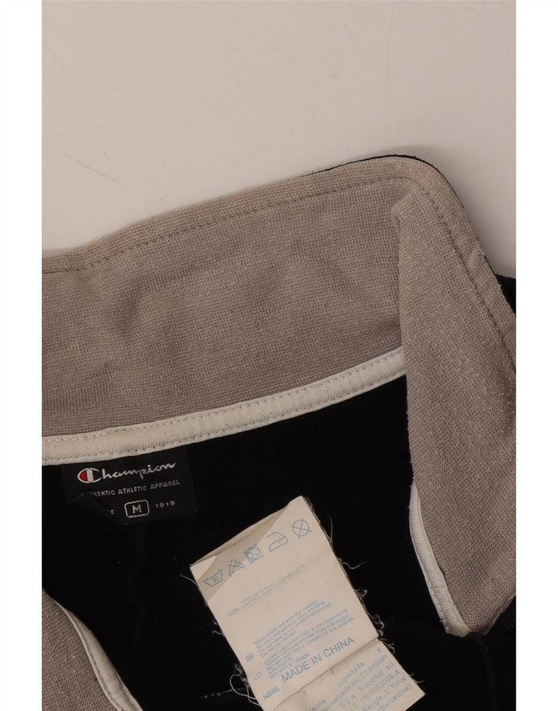 CHAMPION Womens Tracksuit Top Jacket UK 14 Medium Black Colourblock Cotton Vintage Champion and Second-Hand Champion from Messina Hembry 
