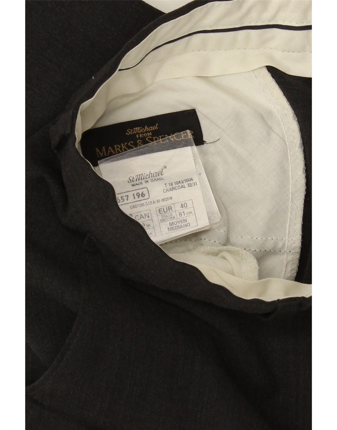 MARKS & SPENCER Mens Straight Suit Trousers W30 L30 Grey Polyester