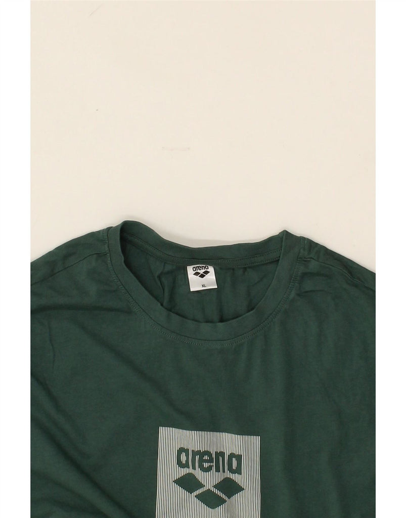 ARENA Mens Graphic T-Shirt Top XL Green Cotton Vintage Arena and Second-Hand Arena from Messina Hembry 