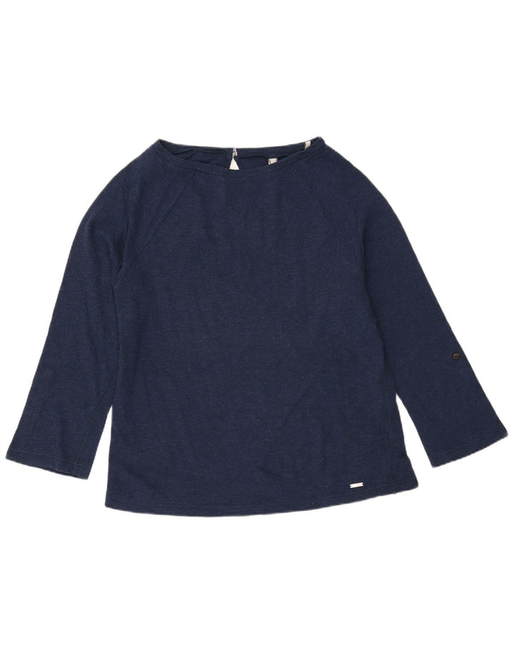 WOOLRICH Womens Top Long Sleeve UK 16 Large Navy Blue