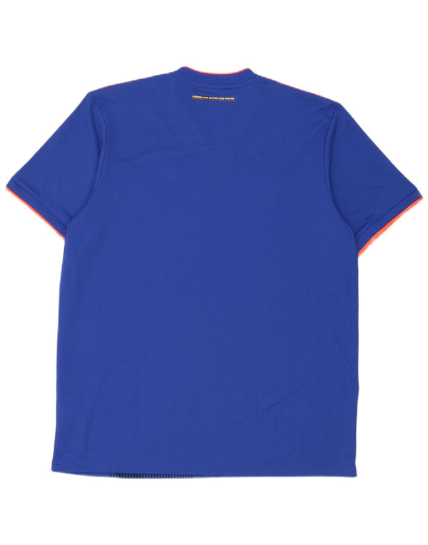 Adidas Mens Climalite Graphic T-Shirt Top Large Blue Geometric Polyester