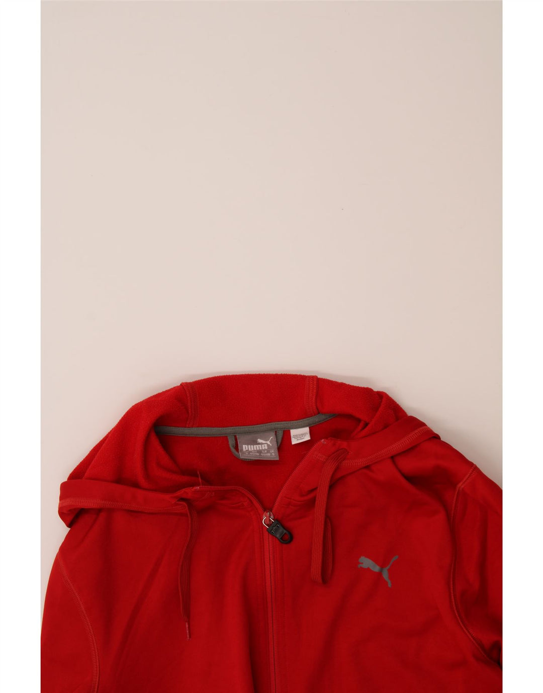 PUMA Mens Graphic Zip Hoodie Sweater Small Red Polyester Vintage Puma and Second-Hand Puma from Messina Hembry 