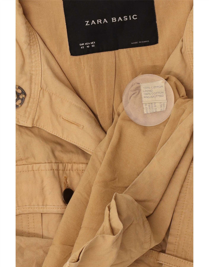 Zara Womens Utility Jacket EU 42 Large Beige Cotton