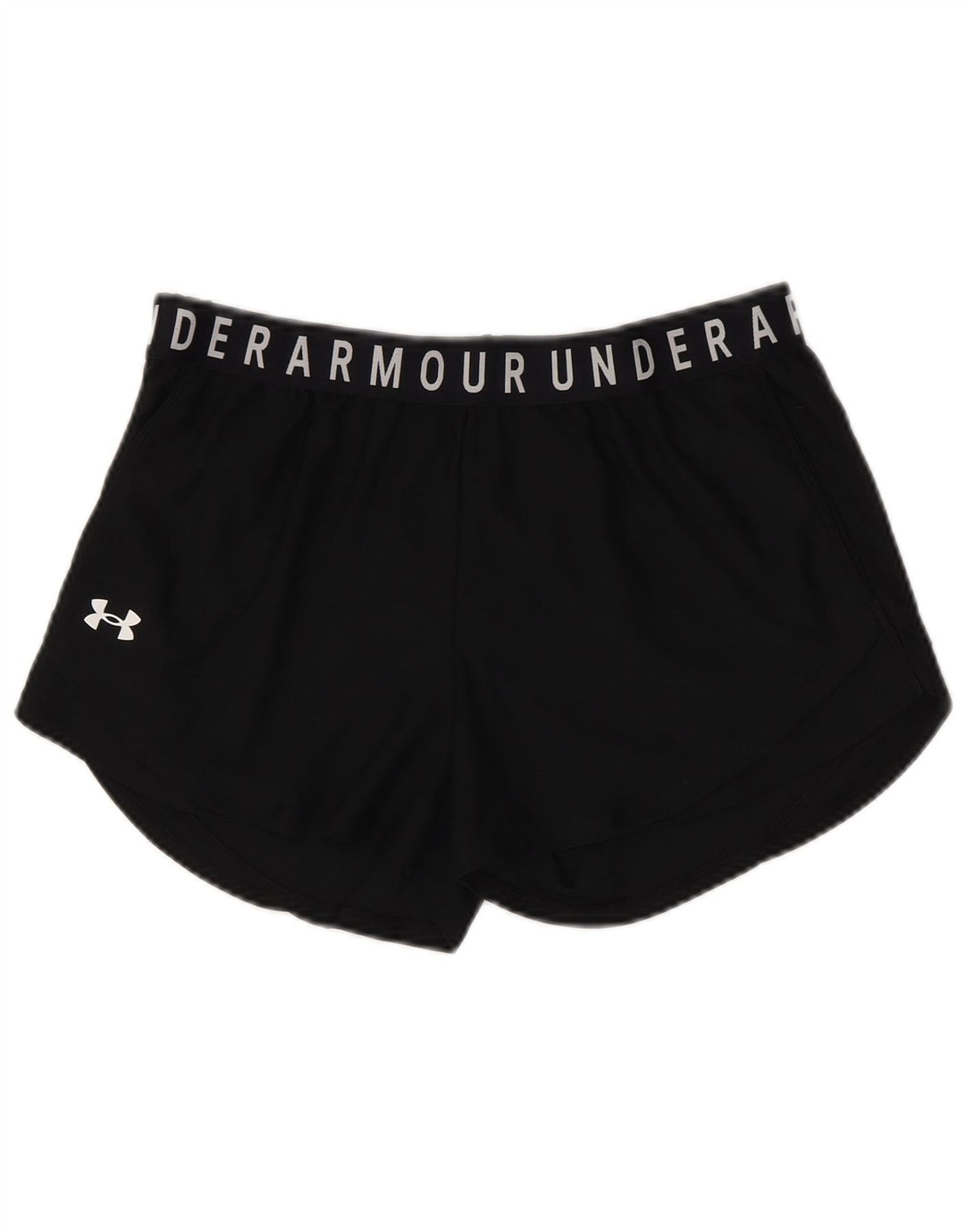 UNDER ARMOUR Womens Heat Gear Graphic Sport Shorts UK 14 Large  Black