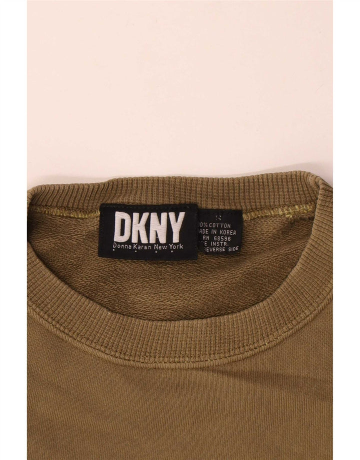 Dkny Mens Loose Fit Sweatshirt Jumper Small Khaki Cotton