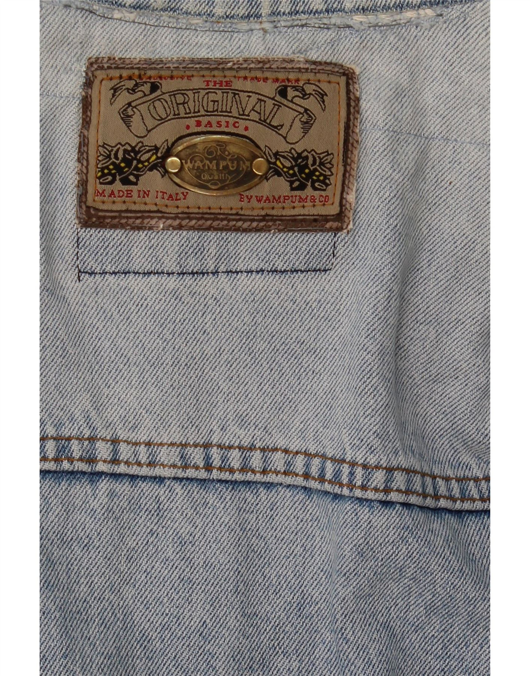 Wampum Mens Denim Jacket UK 38 Medium Blue