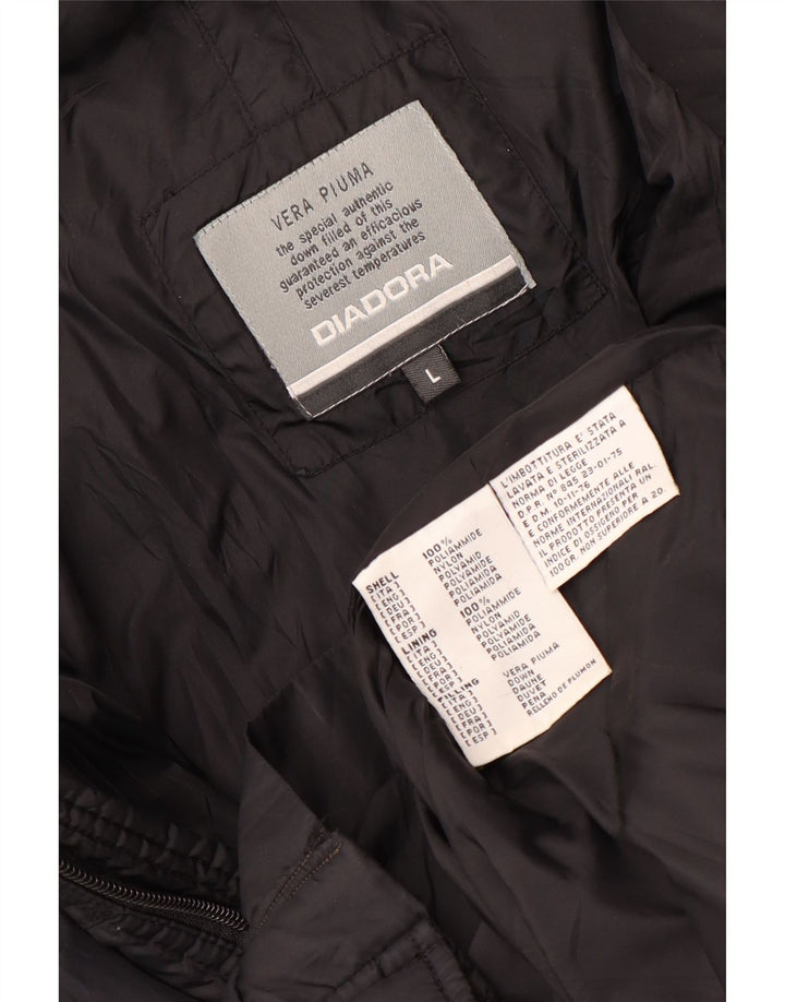 Diadora Mens Padded Jacket UK 40 Large Black Nylon