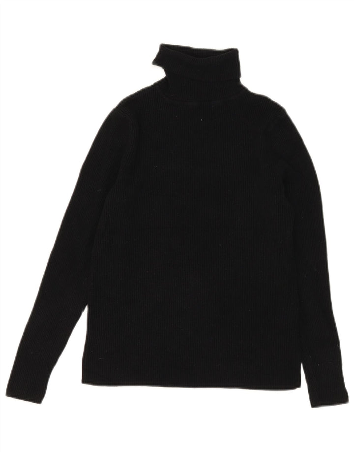 Marks & Spencer Womens Crop Roll Neck Jumper Sweater UK 12 medium Black
