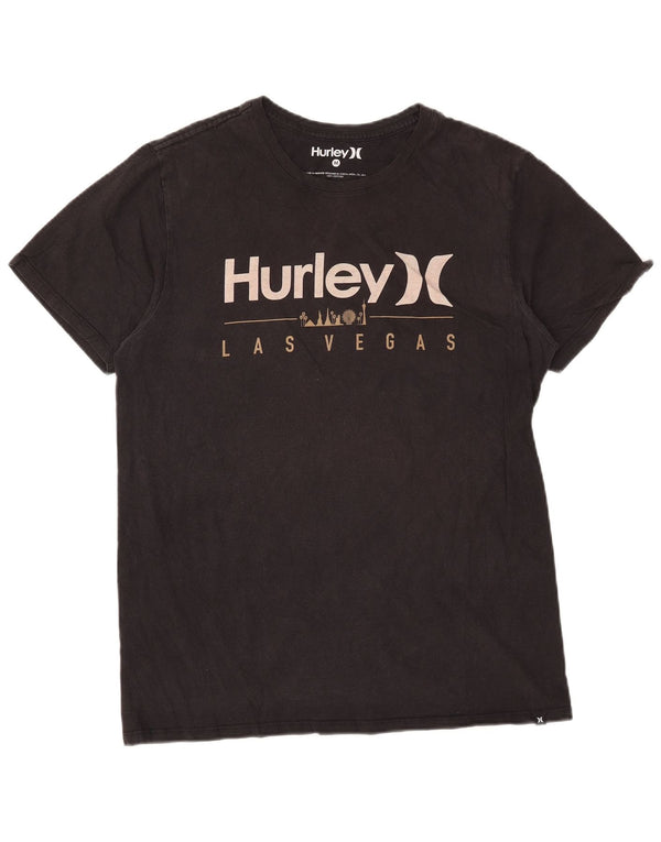 Hurley Mens Las Vegas Graphic T-Shirt Top Medium Black Cotton