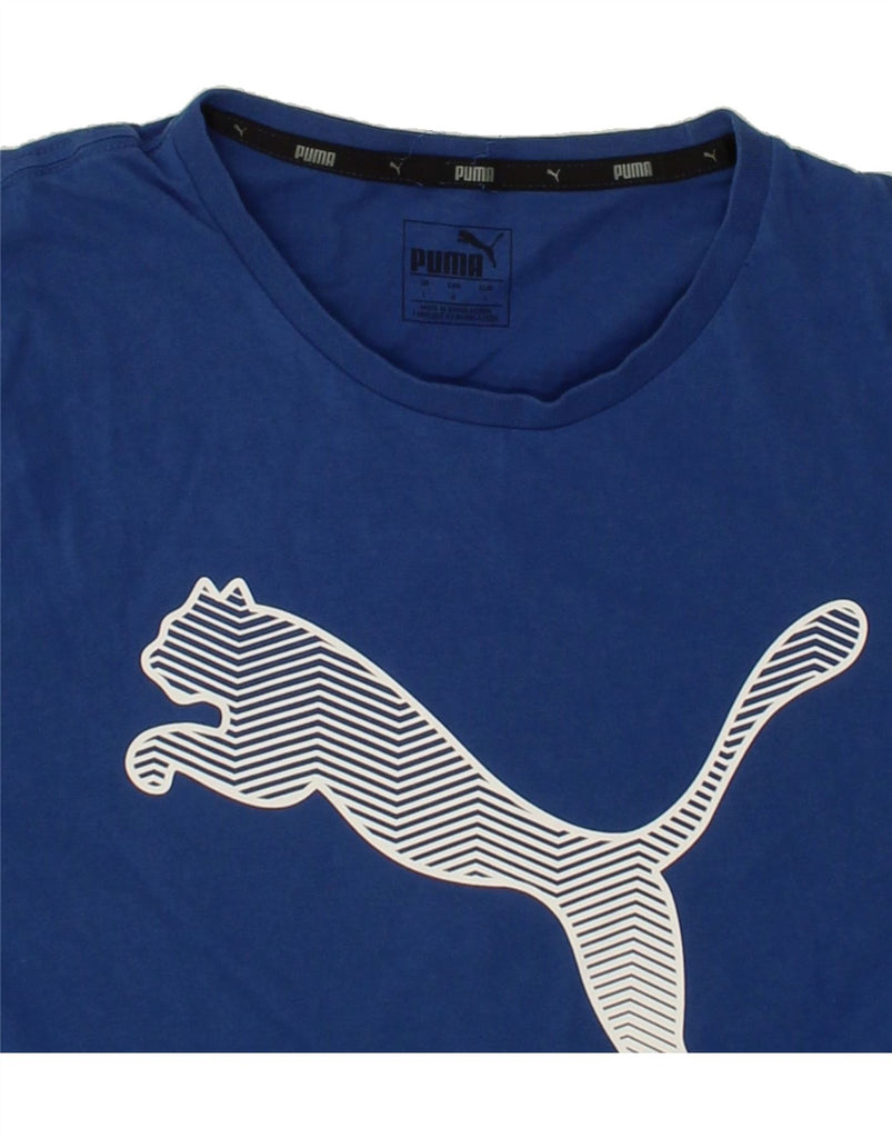 PUMA Mens Graphic T-Shirt Top Large Blue Cotton Vintage Puma and Second-Hand Puma from Messina Hembry 