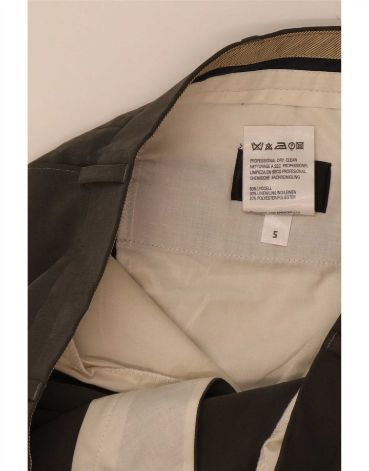 Marks & Spencer Mens Pegged Suit Trousers W38 L31 Grey Lyocell