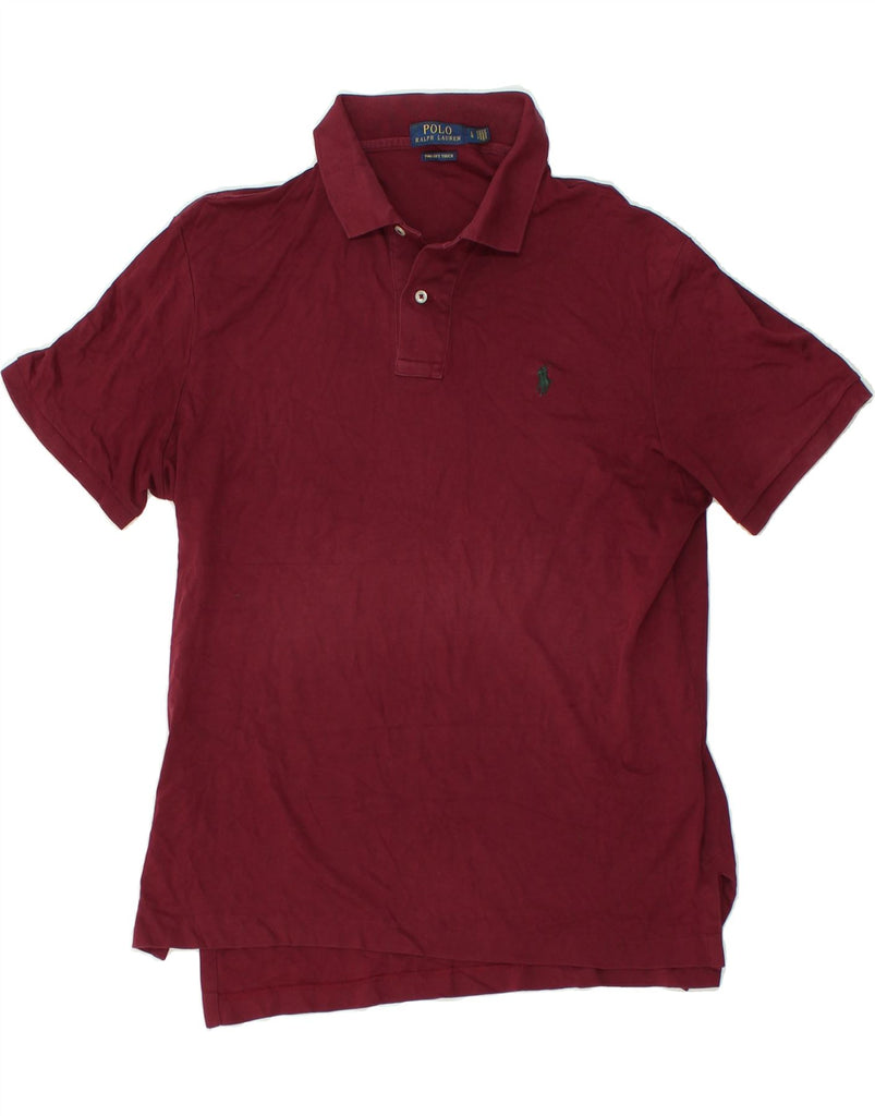 POLO RALPH LAUREN Mens Polo Shirt Large Burgundy Cotton | Vintage Polo Ralph Lauren | Thrift | Second-Hand Polo Ralph Lauren | Used Clothing | Messina Hembry 