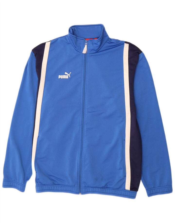 PUMA Mens Tracksuit Top Jacket Medium Blue Colourblock Polyester