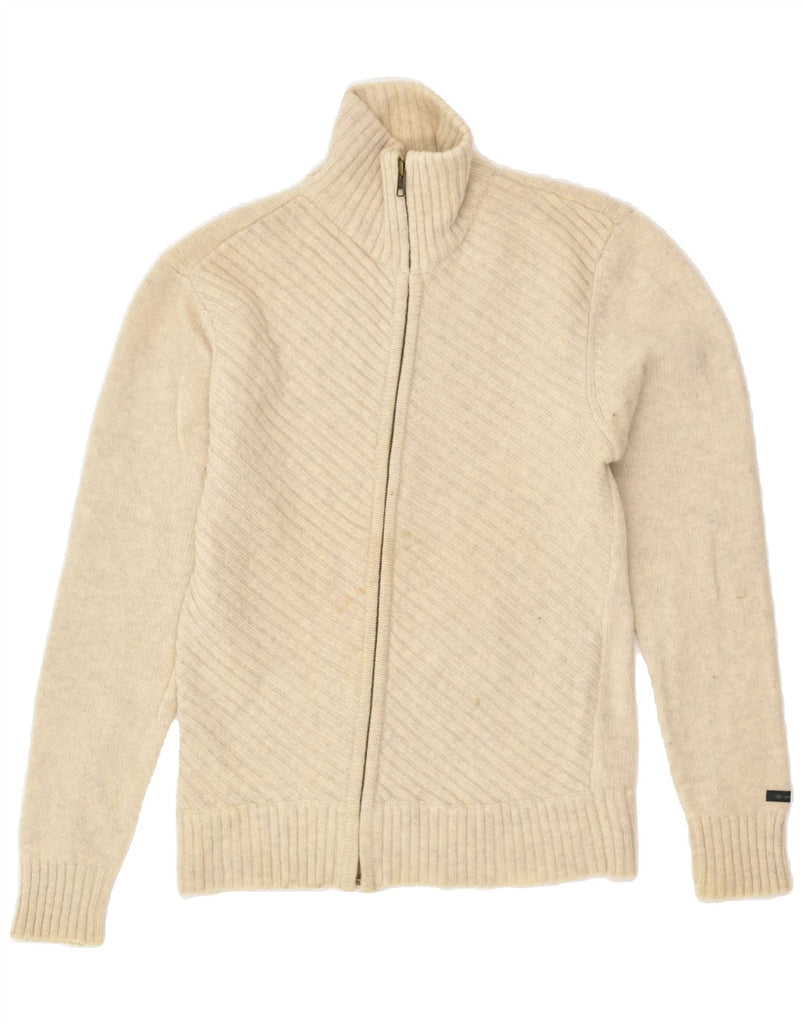 DOCKERS Womens Cardigan Sweater UK 14 Medium Beige Wool | Vintage Dockers | Thrift | Second-Hand Dockers | Used Clothing | Messina Hembry 