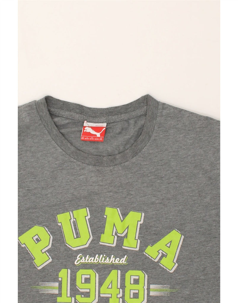 PUMA Mens Graphic T-Shirt Top 2XL Grey | Vintage Puma | Thrift | Second-Hand Puma | Used Clothing | Messina Hembry 