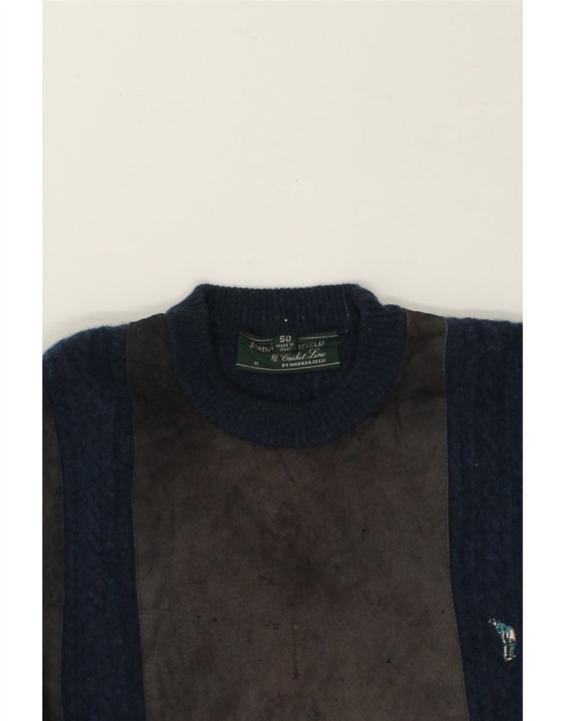 JOHN ASHFIELD Womens Crew Neck Jumper Sweater IT 50 XL Navy Blue | Vintage John Ashfield | Thrift | Second-Hand John Ashfield | Used Clothing | Messina Hembry 