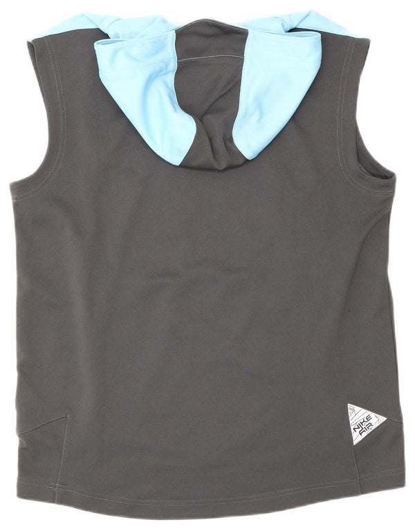 Nike Boys Graphic Hoodie Jumper 12-13 Years Large Blue Colourblock