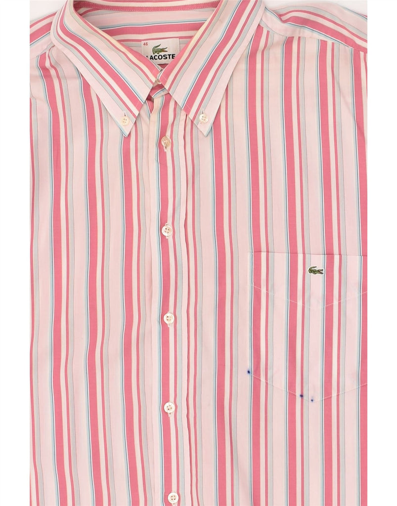 LACOSTE Mens Shirt Size 46 XL Pink Striped Cotton | Vintage Lacoste | Thrift | Second-Hand Lacoste | Used Clothing | Messina Hembry 