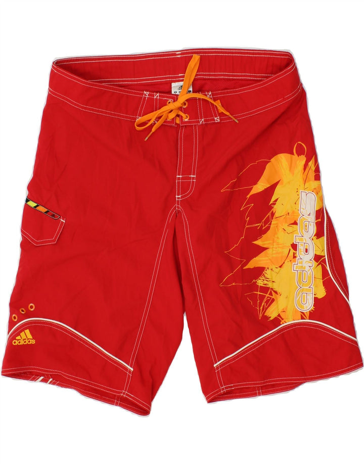 ADIDAS Mens Graphic Swimming Shorts Medium  Red Polyester