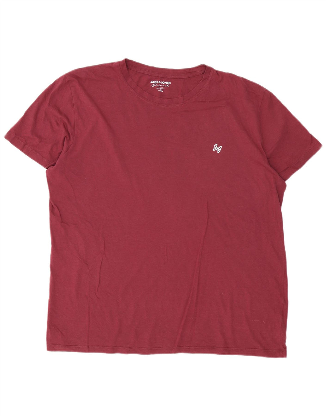 Jack & Jones Mens T-Shirt Top XL Burgundy