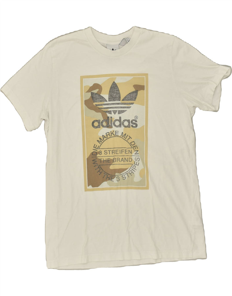 ADIDAS Mens Graphic T-Shirt Top Medium White Cotton | Vintage Adidas | Thrift | Second-Hand Adidas | Used Clothing | Messina Hembry 