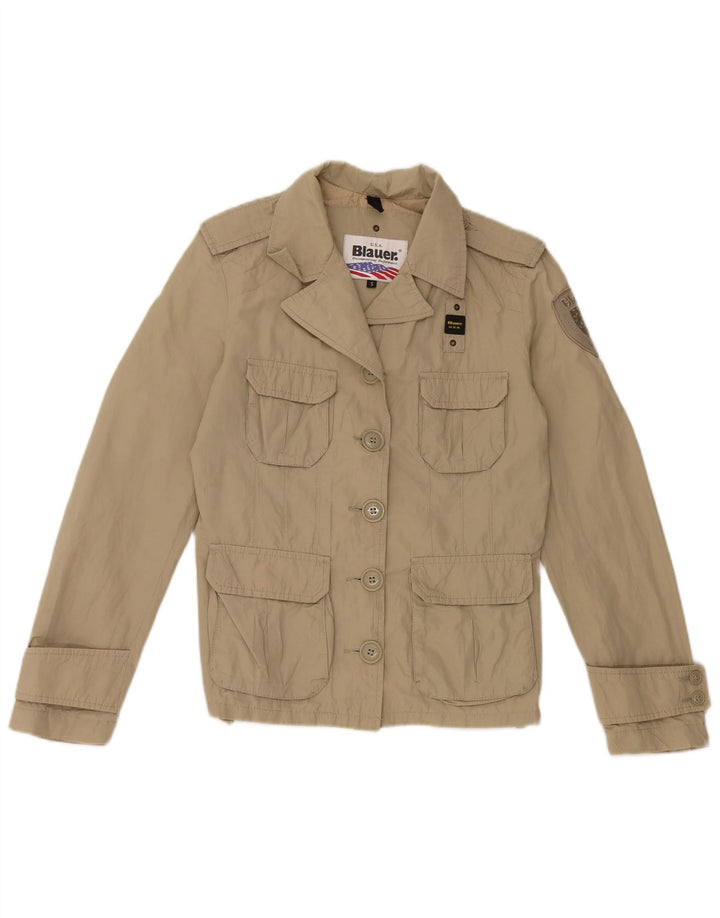 Blauer Womens Military Jacket UK 10 Small Khaki
