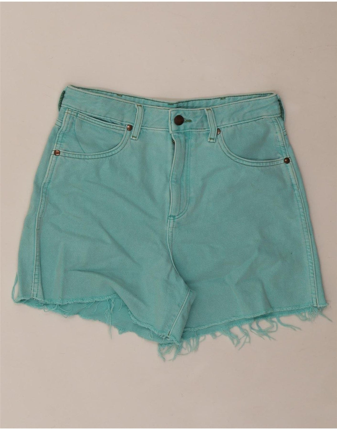 WRANGLER Womens Denim Shorts W28 Medium Turquoise Cotton