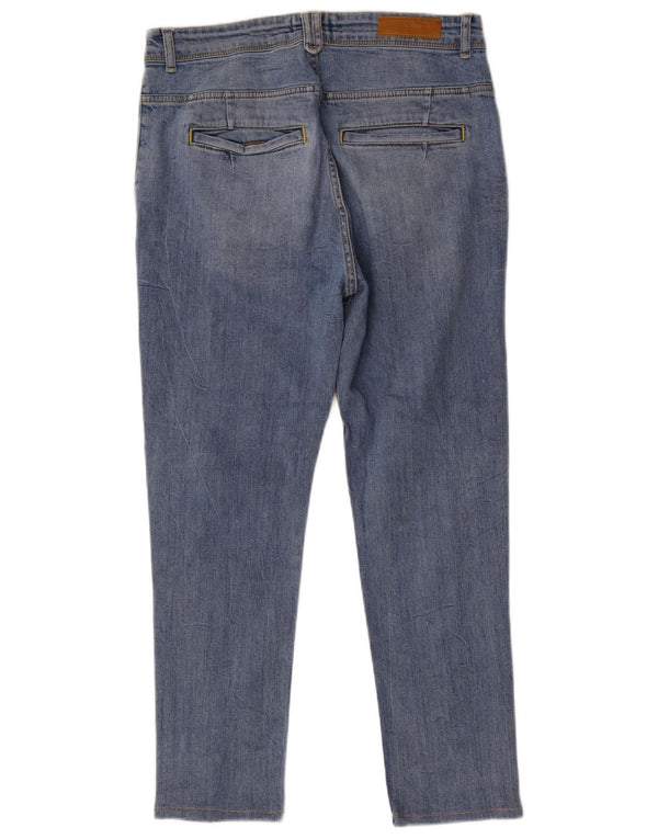 Zara Mens Distressed Cropped Jeans EU 42 Large W32 L26 Blue Cotton