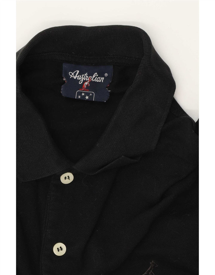 AUSTRALIAN L'ALPINA Mens Polo Shirt IT 50 Medium Black