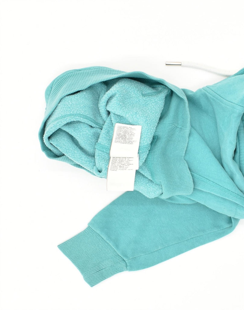 SUPERDRY Womens Oversized Graphic Hoodie Jumper UK 6 XS Turquoise Cotton | Vintage Superdry | Thrift | Second-Hand Superdry | Used Clothing | Messina Hembry 