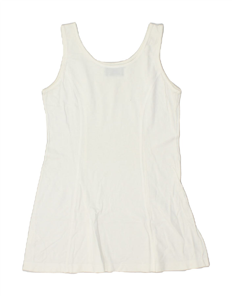 SERGIO TACCHINI Womens Vest Top UK 12 Medium White | Vintage Sergio Tacchini | Thrift | Second-Hand Sergio Tacchini | Used Clothing | Messina Hembry 